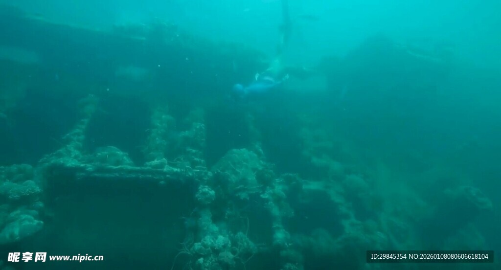 海底沉船遗迹景观
