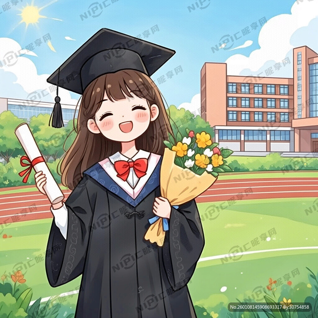 帮我生成一个穿着学士服 