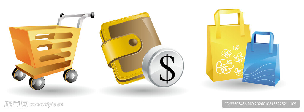 购物与金钱相关图标集合