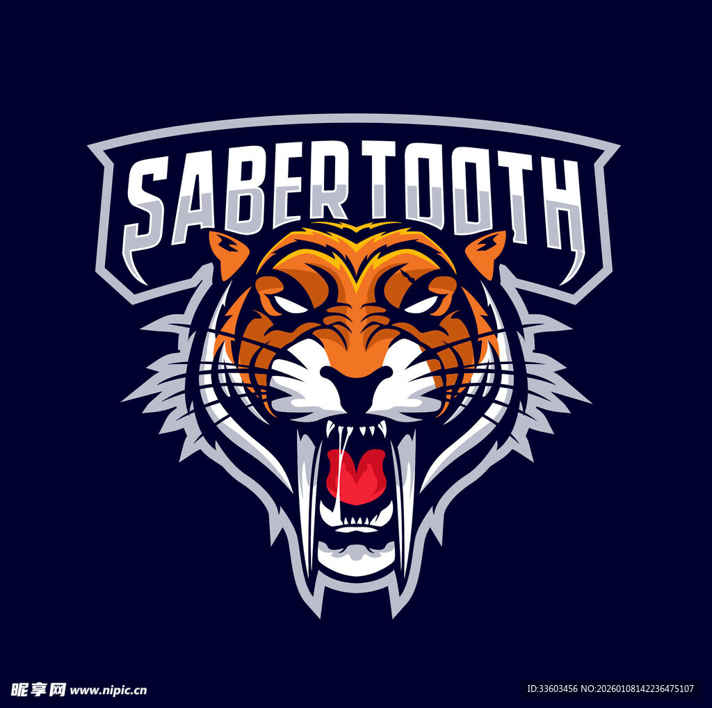 剑齿虎标志图案