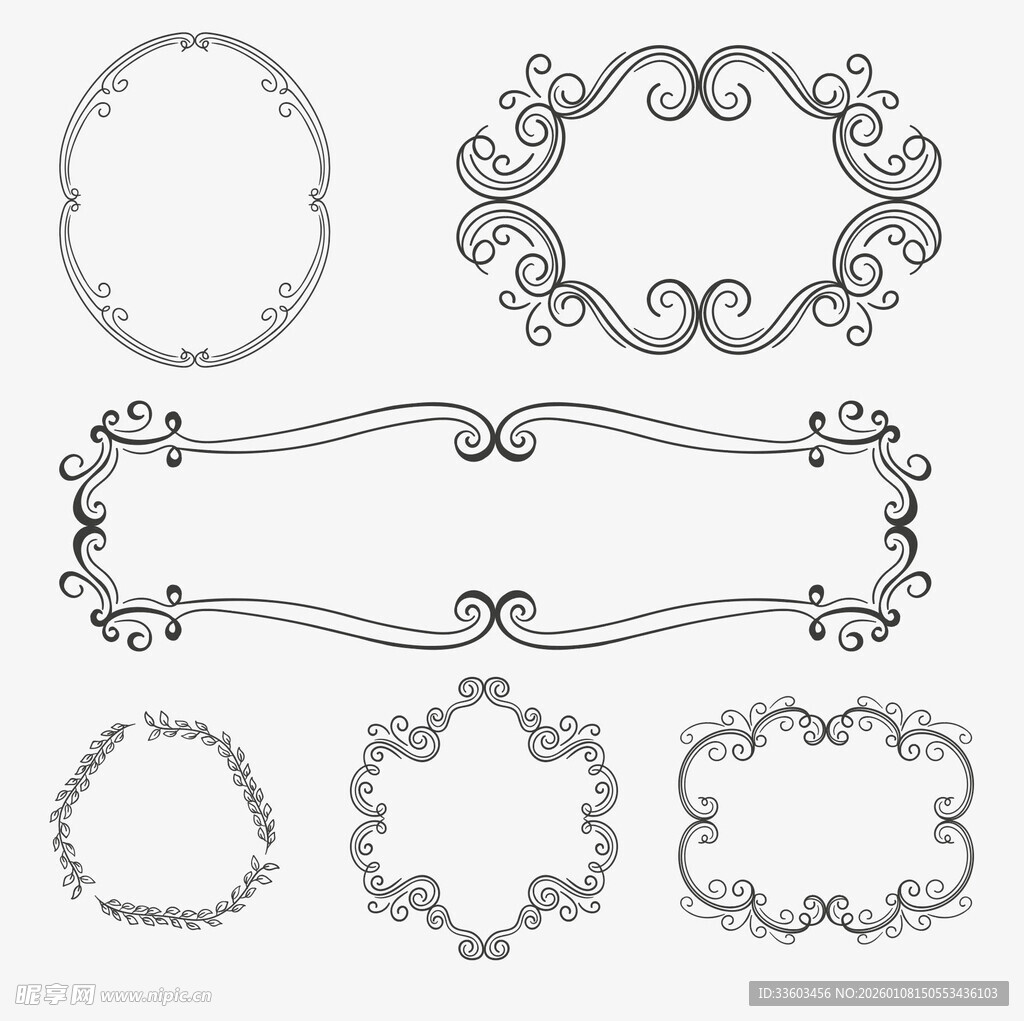 复古装饰性边框设计元素