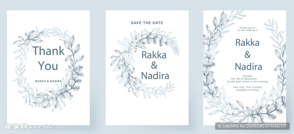 简约花卉感谢卡片设计