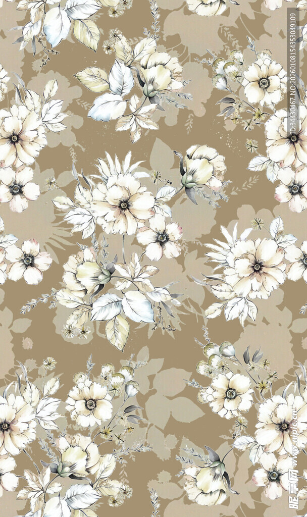 复古花卉图案背景