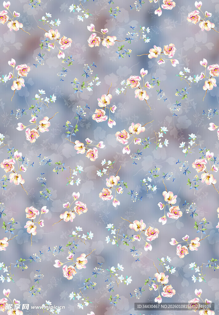淡彩花卉图案背景纹理
