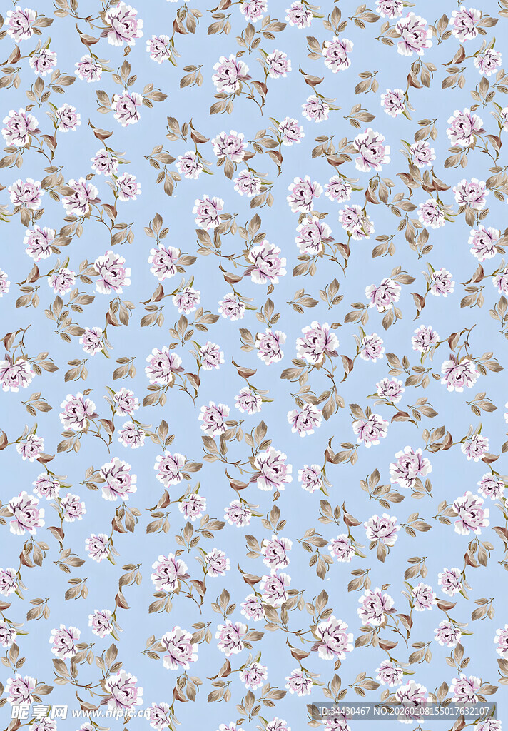 浅蓝色碎花图案背景