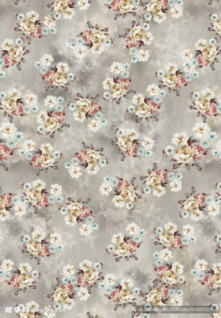 花卉图案布料纹理