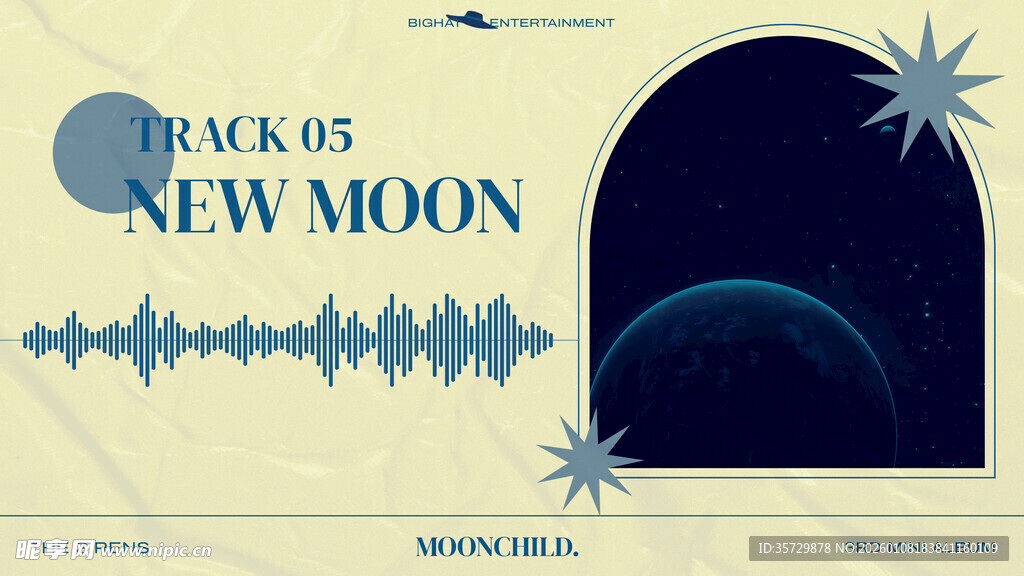新月主题音乐封面设计