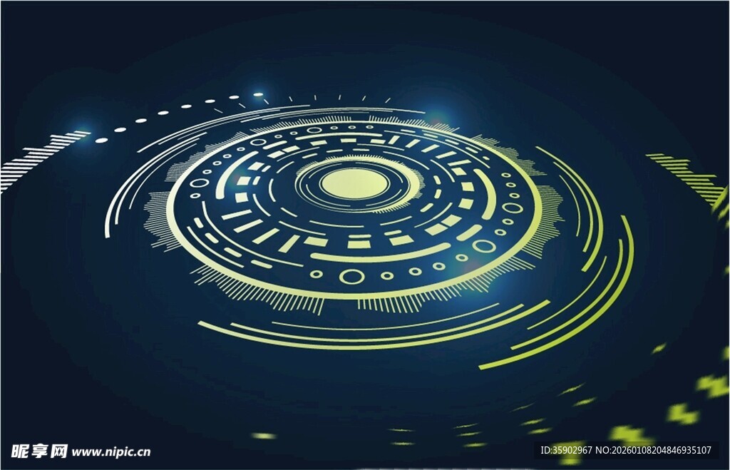 科技感环形发光图案设计