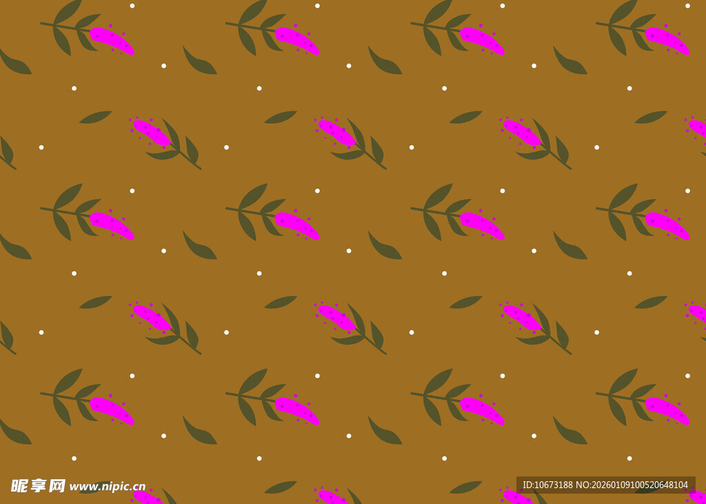 棕色底粉色图案无缝纹理