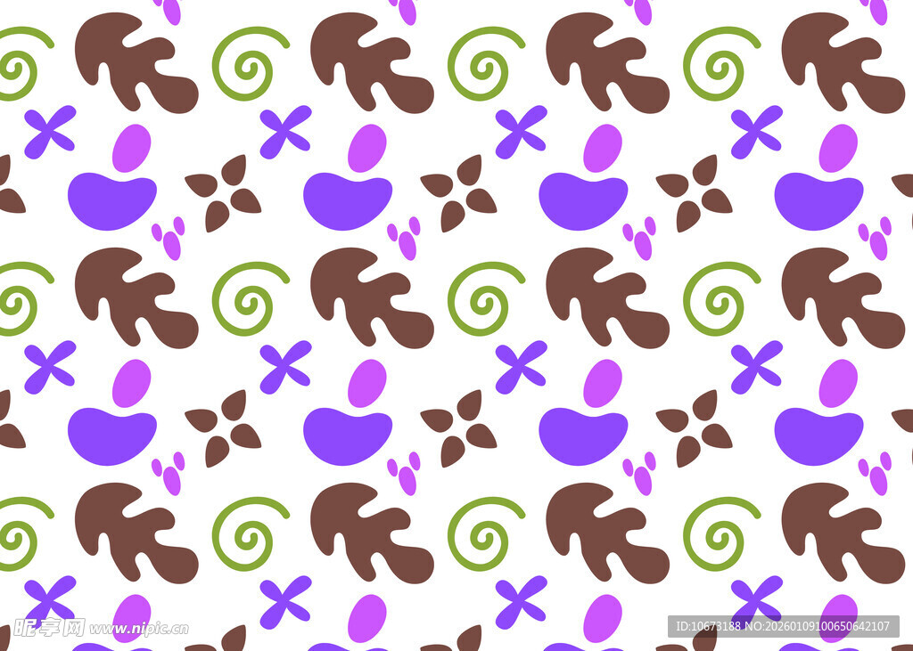 多彩动物图案无缝背景