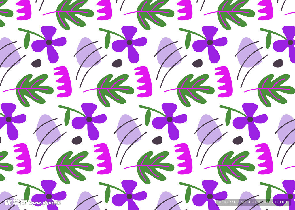 紫色花卉植物图案背景