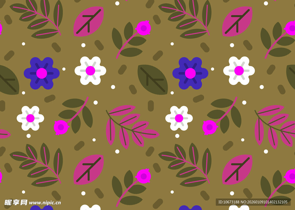 花卉叶子图案背景纹理