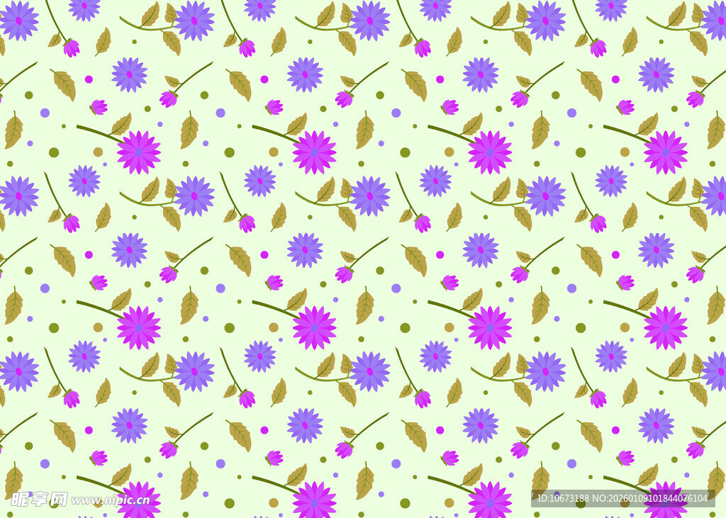 紫色圆点花卉图案背景