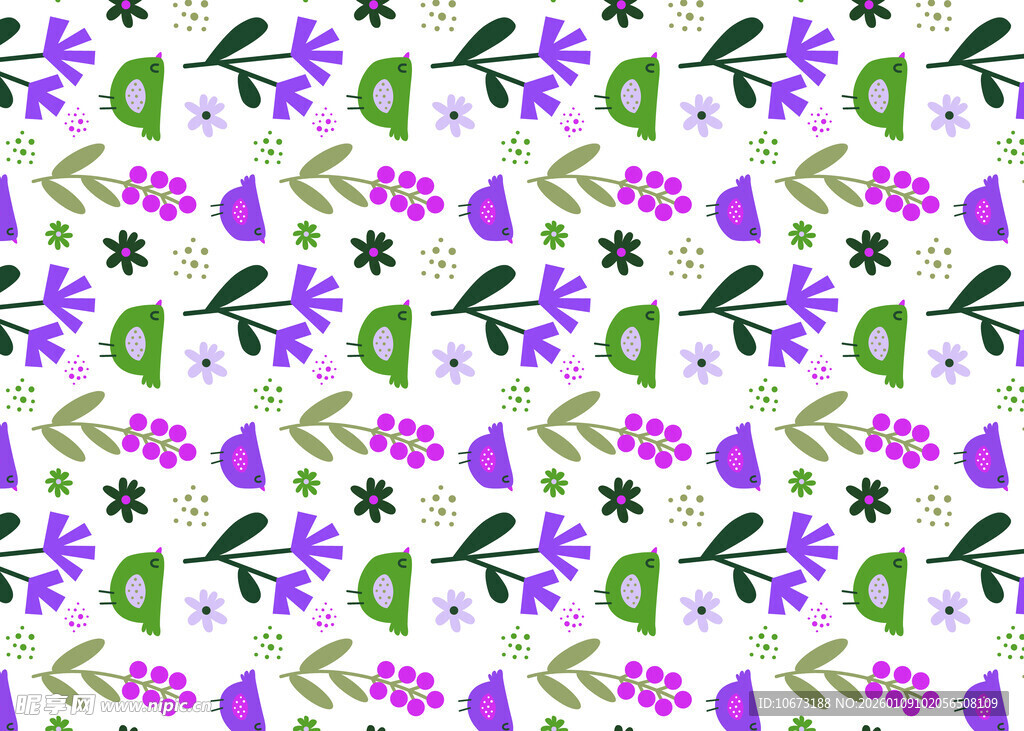紫色花卉植物图案背景