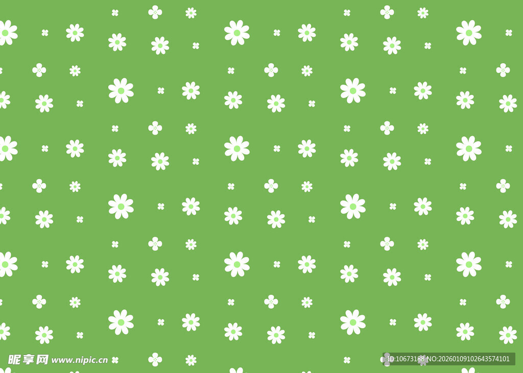 绿色小花圆点图案背景