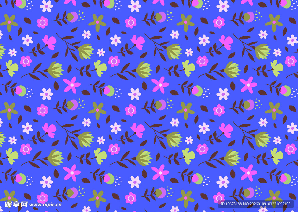 梦幻多彩花卉图案背景