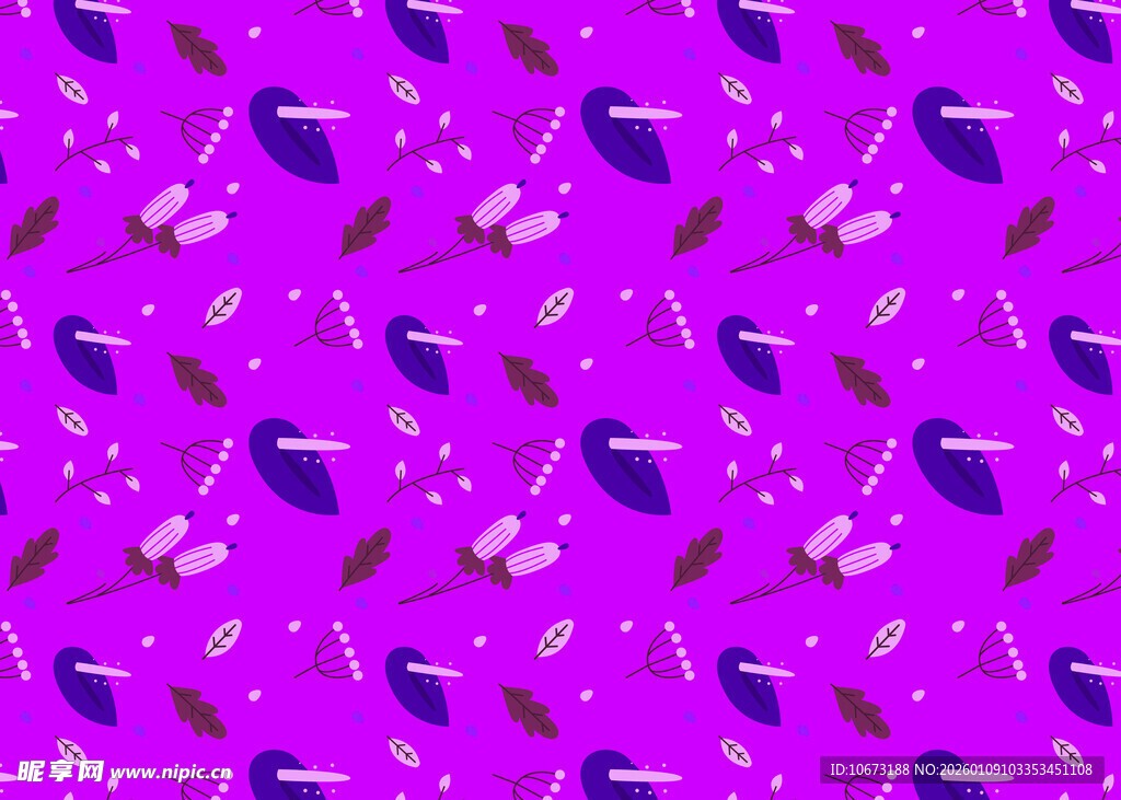 紫色背景的物品图案