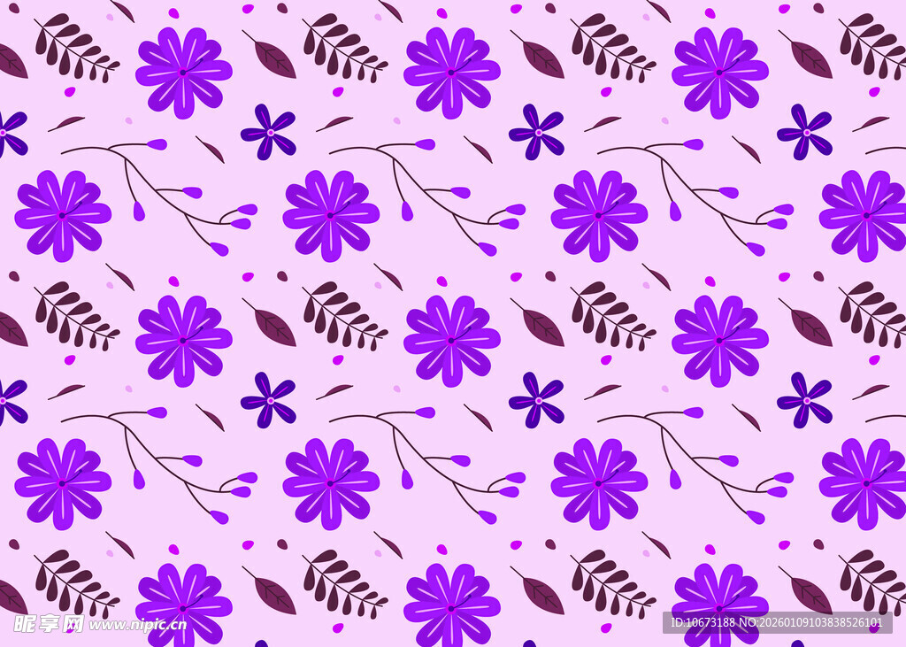 紫色花卉图案背景纹理