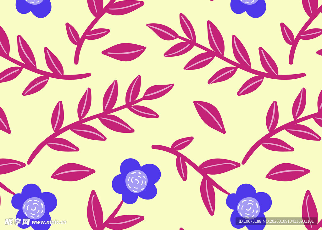 花卉枝叶图案背景