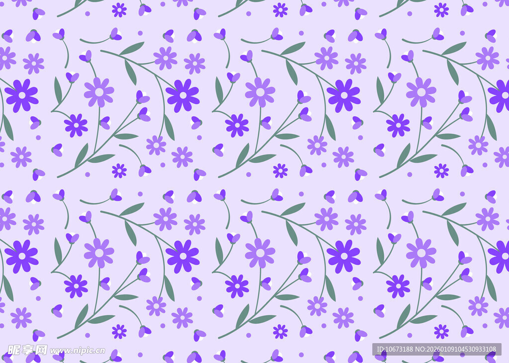 紫色小花简约花卉图案