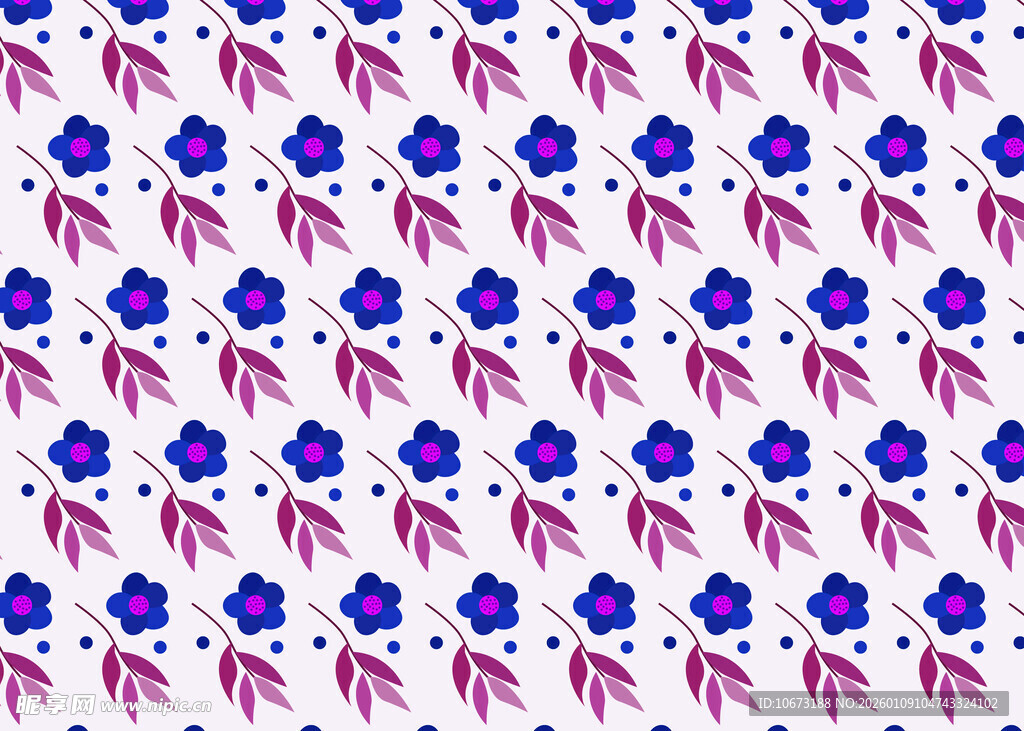 蓝紫花卉图案背景纹理