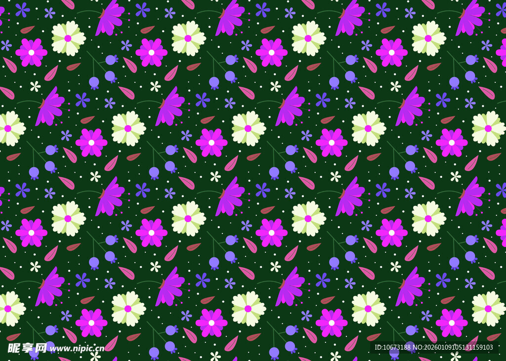多彩花卉图案背景