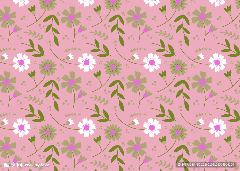 粉色花卉几何图案背景