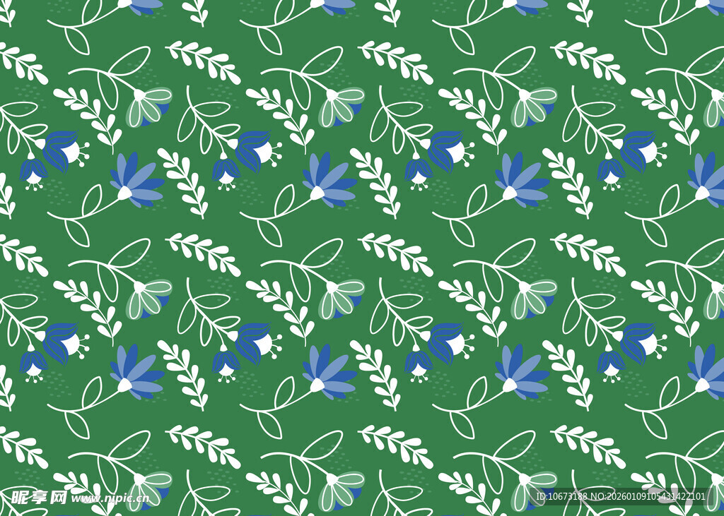 绿色花卉图案背景纹理