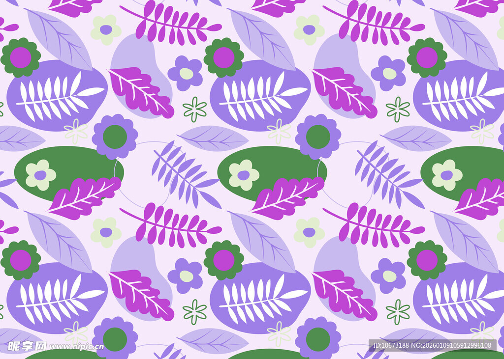 花卉叶子图案背景纹理