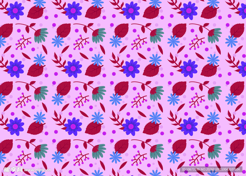 粉色花卉水果图案背景