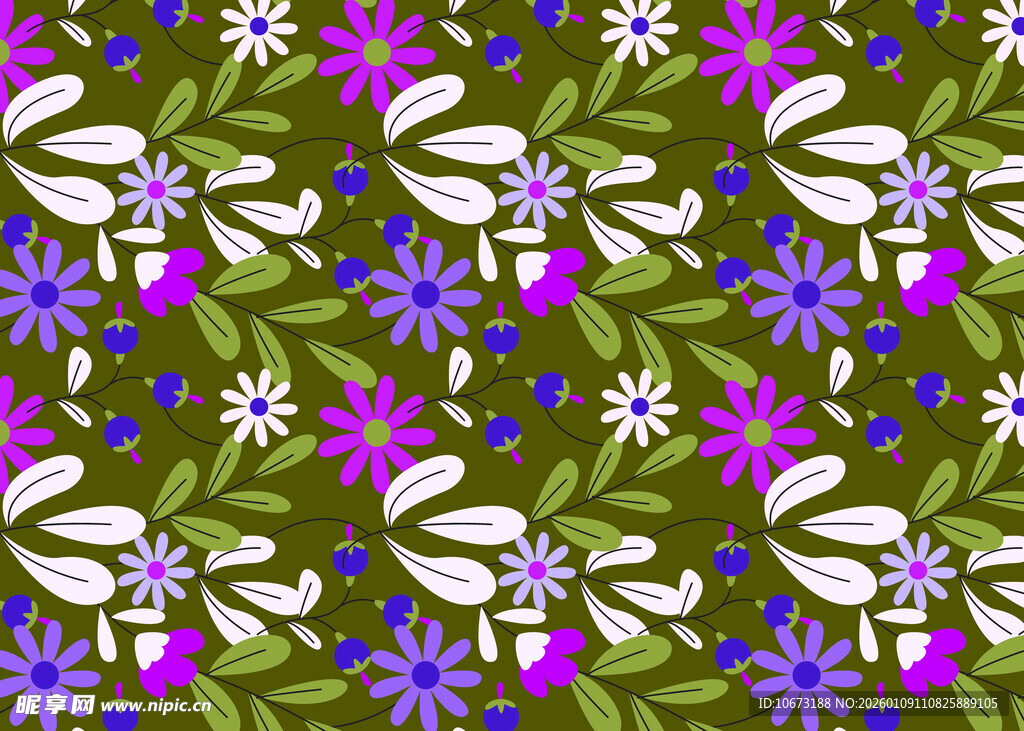 花卉蜻蜓图案背景纹理