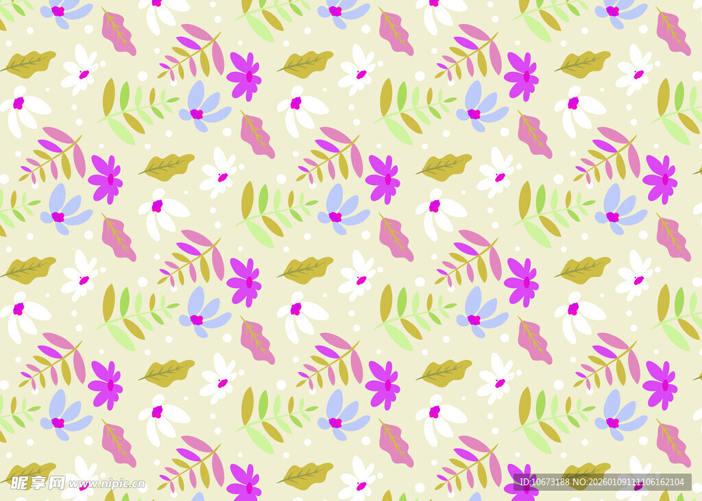 多彩热带植物图案背景