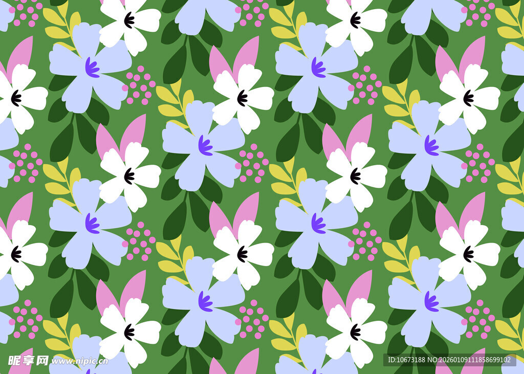 清新花卉图案背景