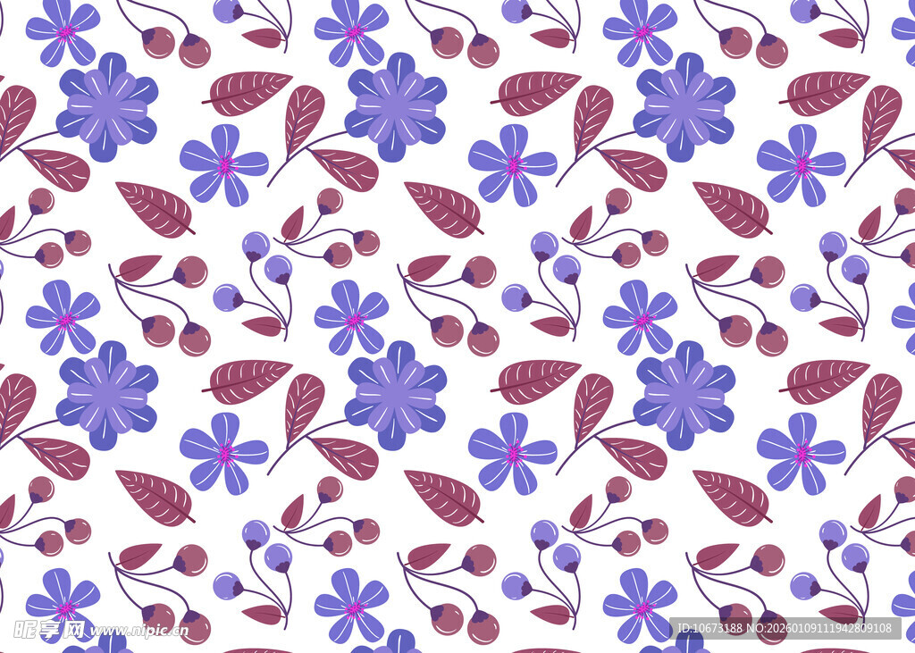 紫色花卉图案背景纹理