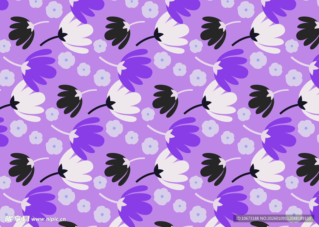 紫色花卉图案背景纹理