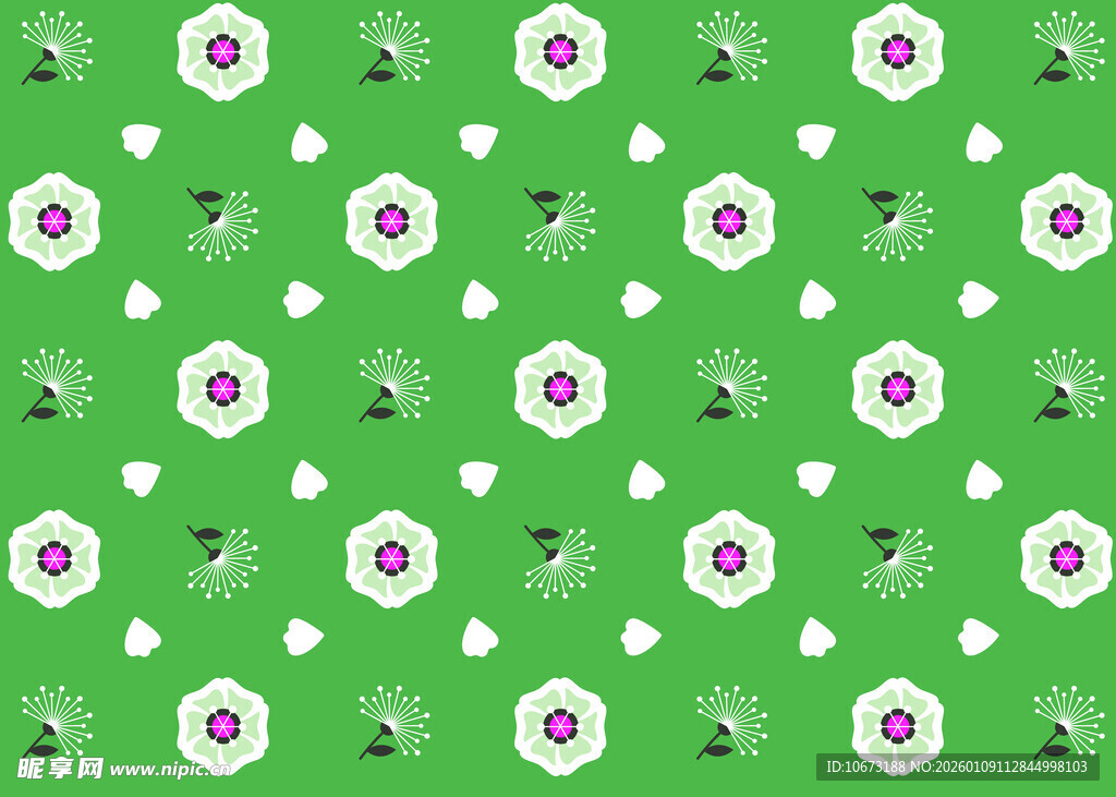 绿色花卉图案背景纹理