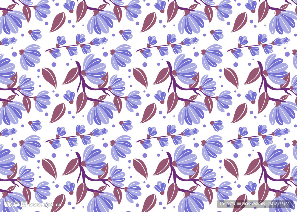 紫色花卉图案背景纹理