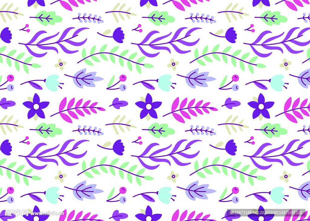 多彩海洋元素无缝图案