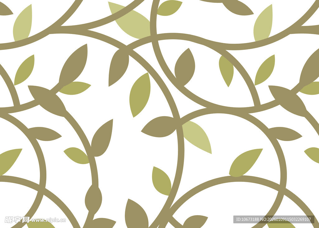 绿叶藤蔓简约图案