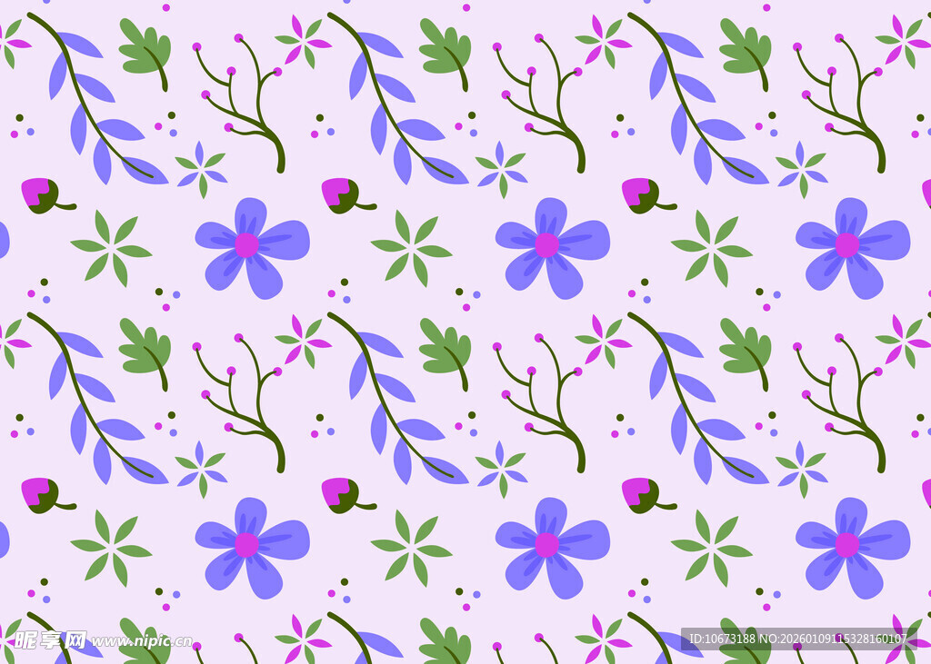 紫色花卉图案无缝背景