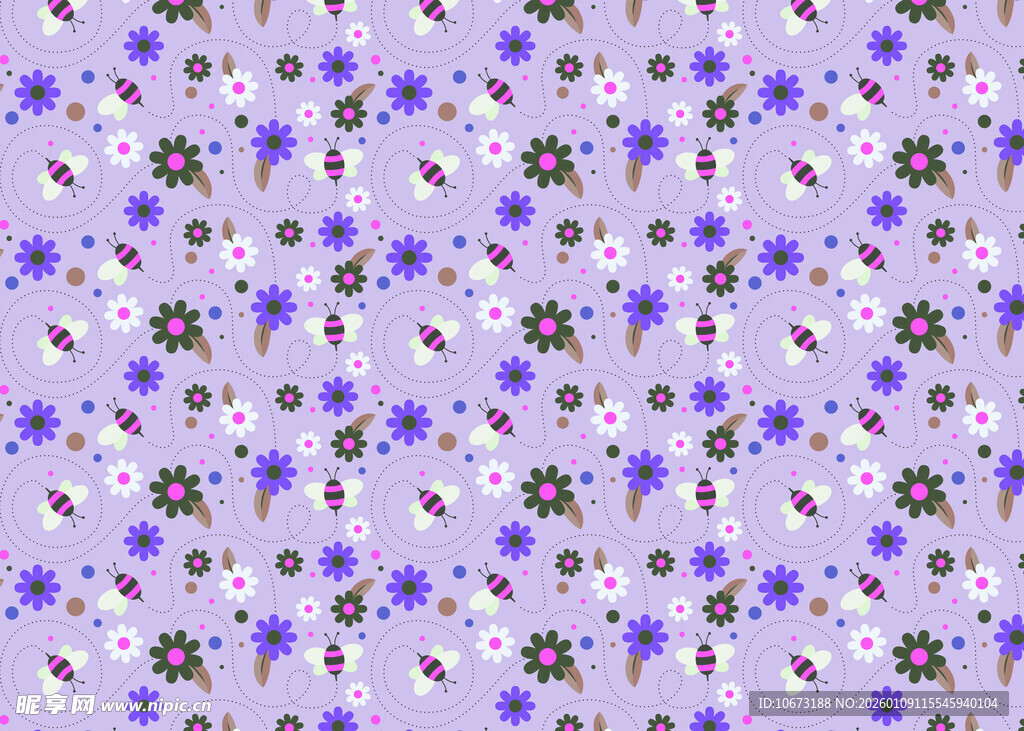 紫色花卉图案背景纹理