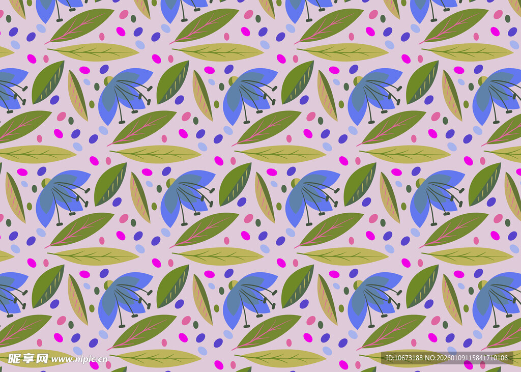 花卉叶子图案设计素材