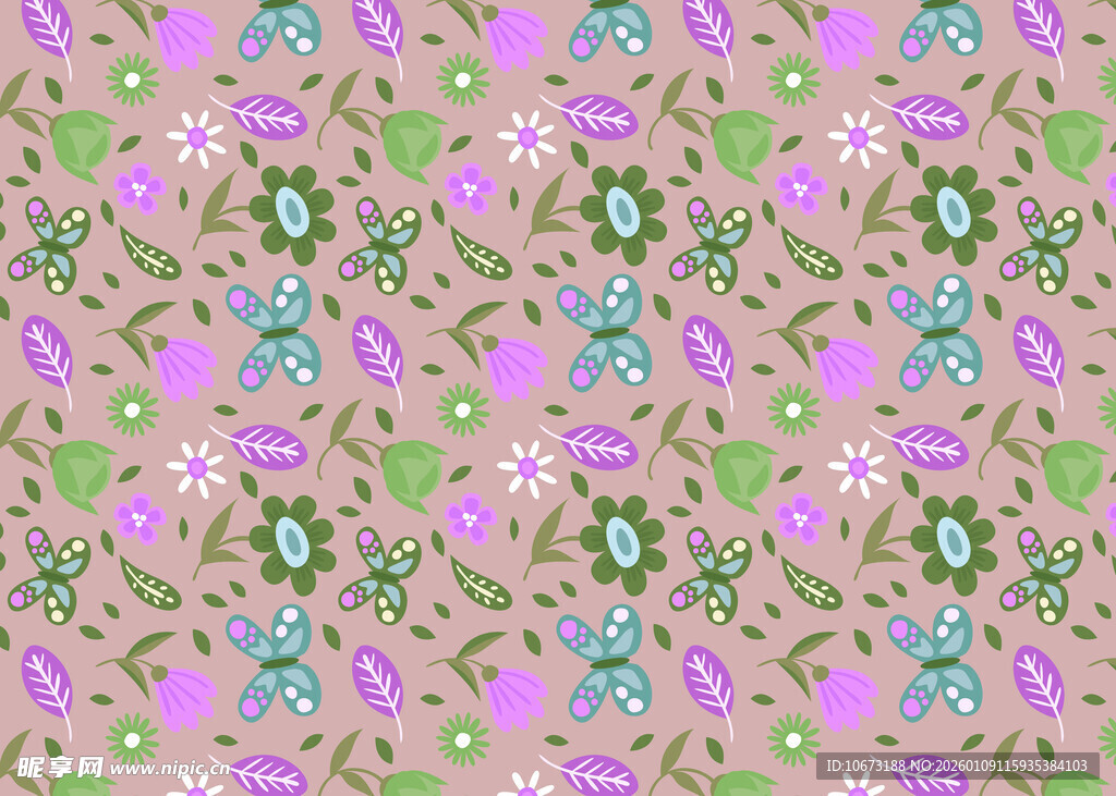 紫色花卉图案背景纹理