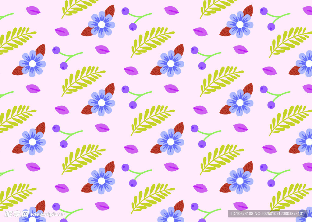 花卉波点粉色背景图案