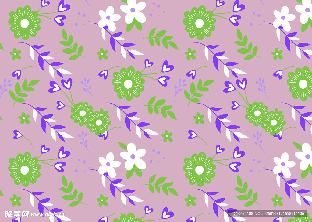 紫色底花卉图案背景