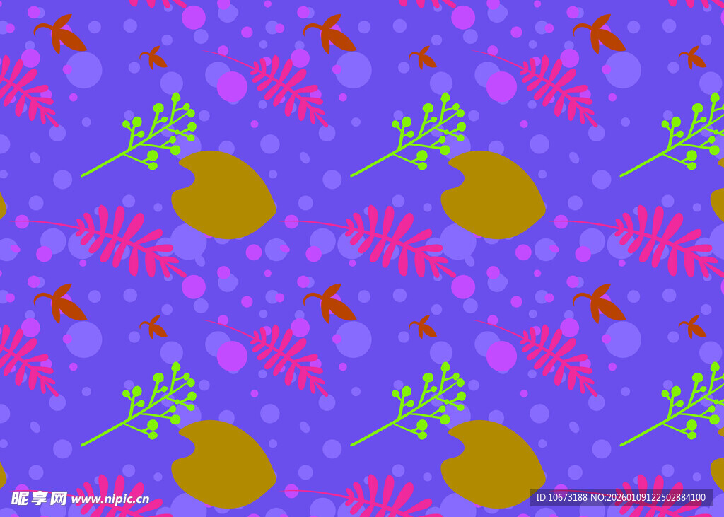 紫色背景上的卡通水果图案