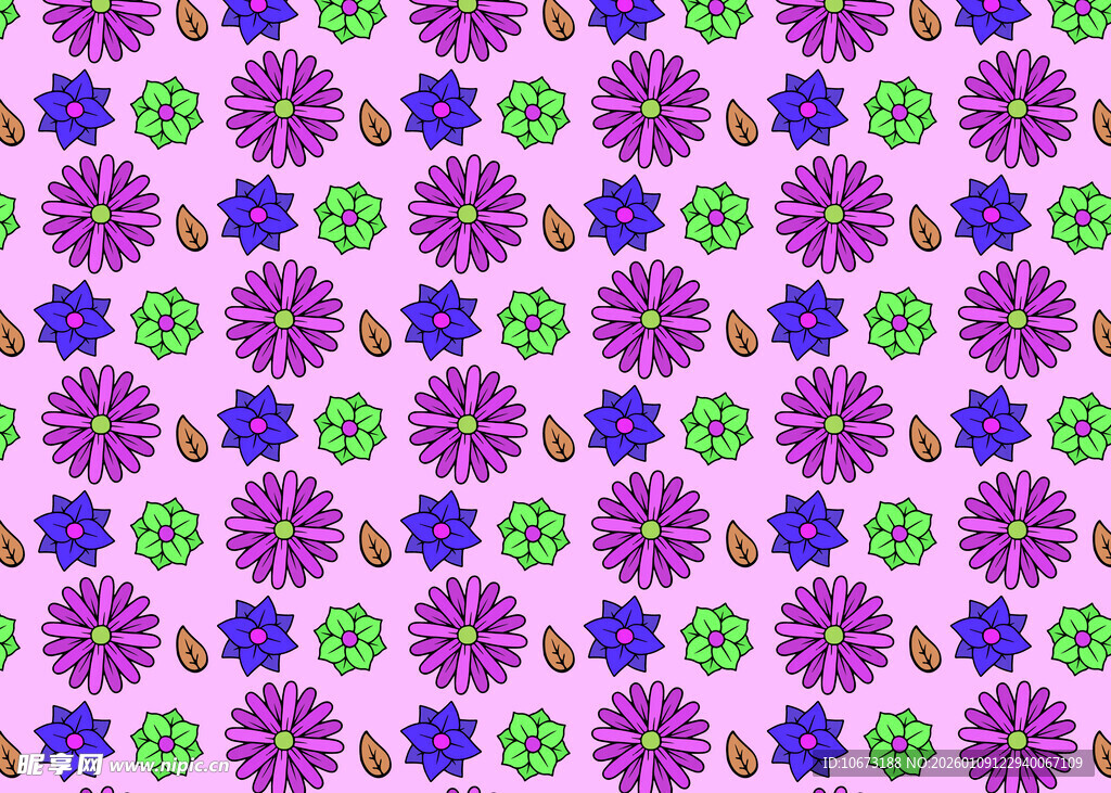 多彩花卉图案背景