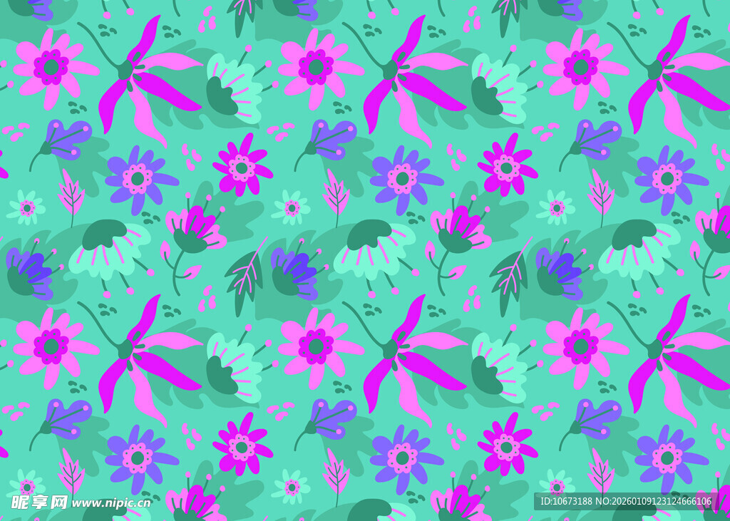 清新花卉图案背景