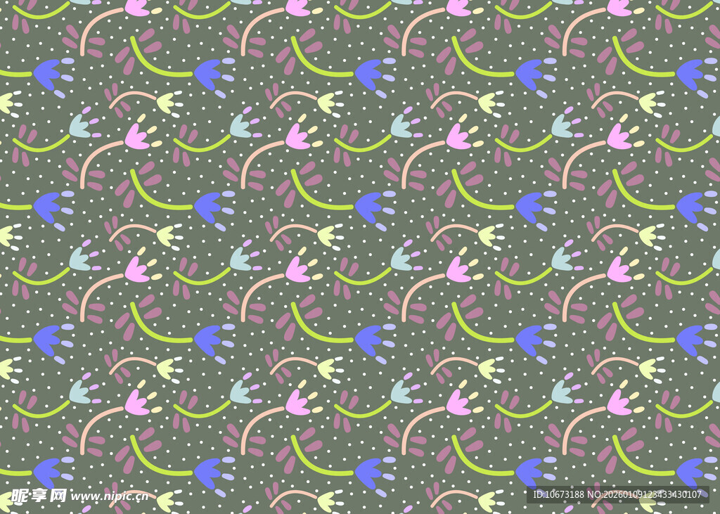 多彩花卉藤蔓图案背景