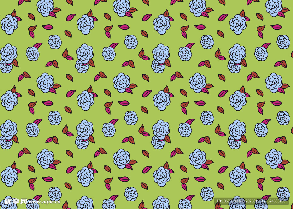 黄绿底花卉图案纹理